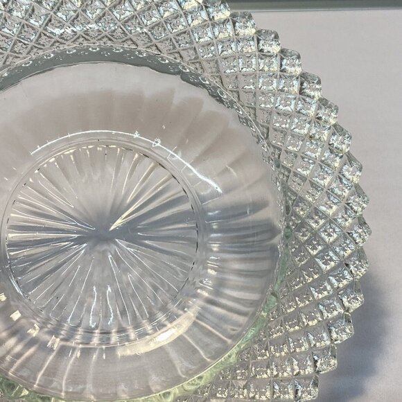 Anchor Hocking Miss America Clear Glass Bowl With Diamond & Starburst Pattern - Picture 3 of 8